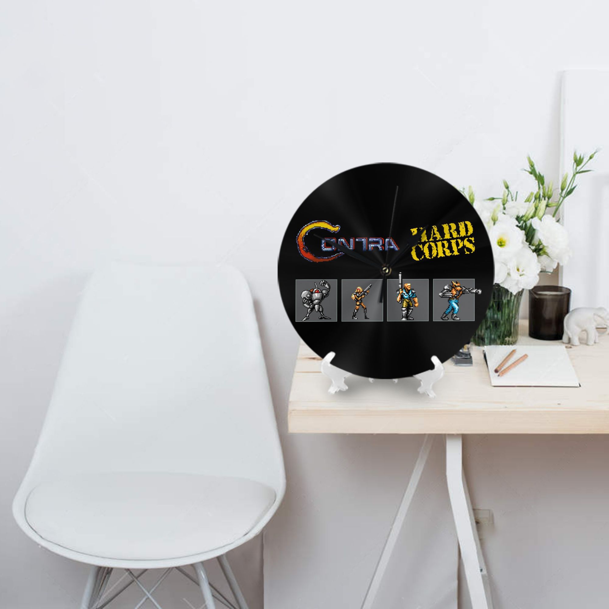 Retro Gaming Corps - Contra Hard Corps-reloj de pared con
