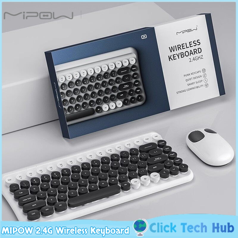 Retro Gaming Mini Pc - MIPOW-Teclado inalámbrico de 2,4G, diseño suspendido
