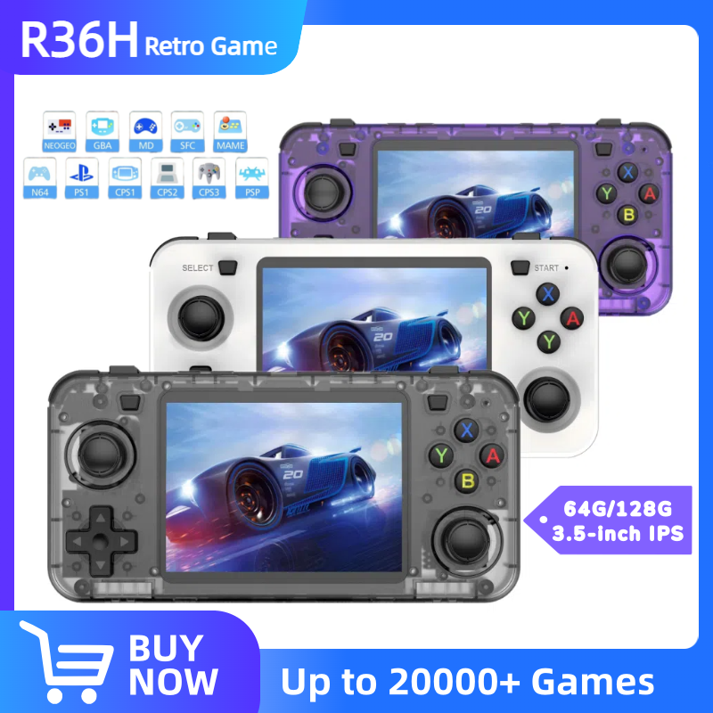 Retro Gaming Handheld Console - Consola de videojuegos portátil R36H, sistema