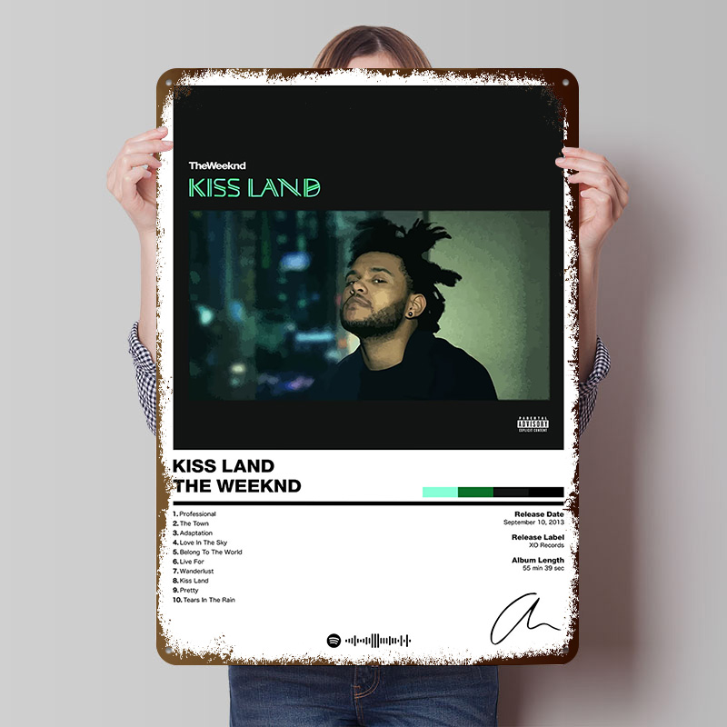 Retro Gaming Island - The Weeknd-Pósteres de hojalata Kiss Land,