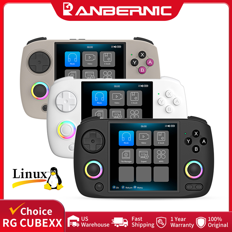 Retro Gaming Handheld Console - ANBERNIC-consola de juegos portátil RG CubeXX,