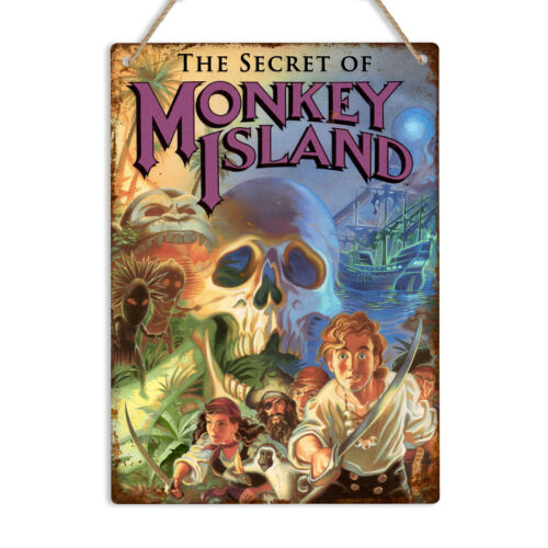 Retro Gaming Island - MONKEY ISLAND Amiga - Letrero Metálico