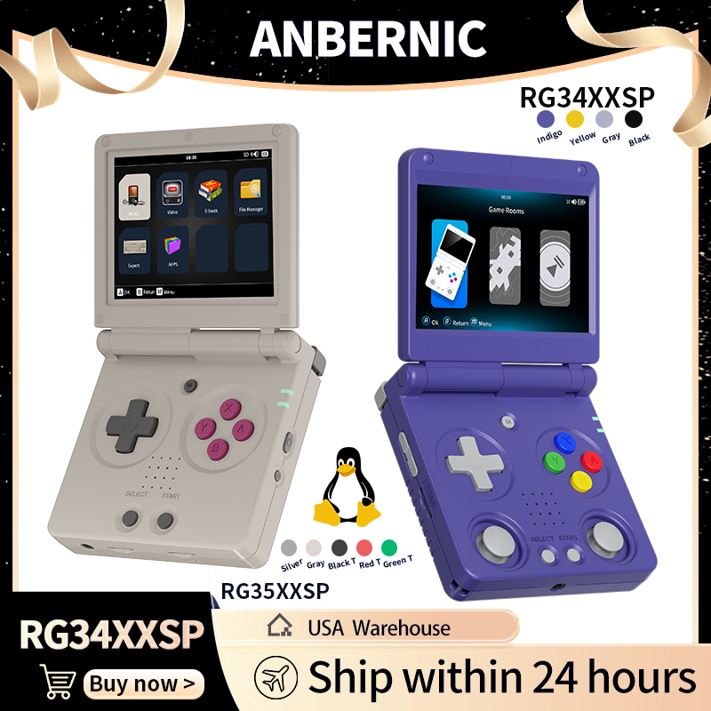Anbernic RG34XXSP RG35XXSP Con - Retro Gaming Handheld Console reseña y precio