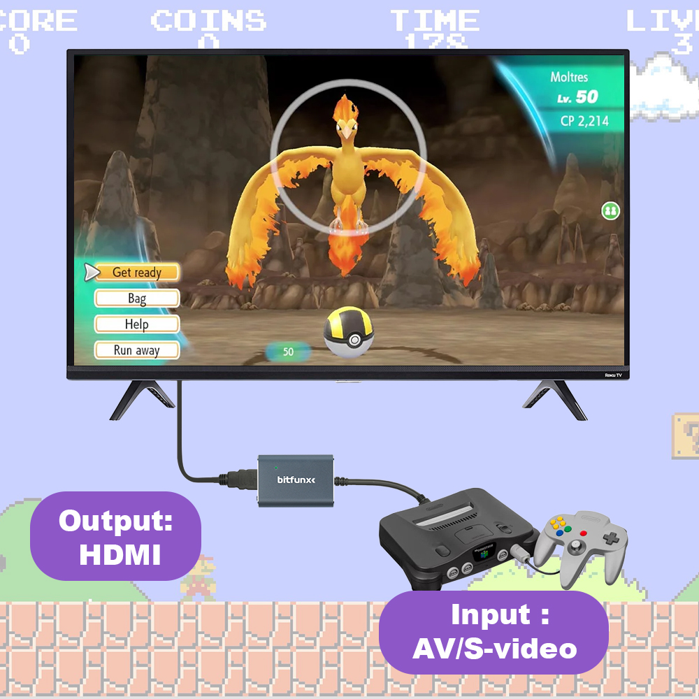 Adaptador Bitfunx 720P Svideo/ - Retro Gaming Videos reseña y precio